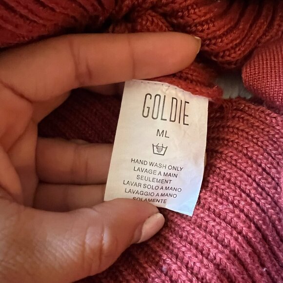 Goldie Women’s Pullover Crew Neck Sweater Ties On Each Side Women’s M/L Oversize - Picture 8 of 13